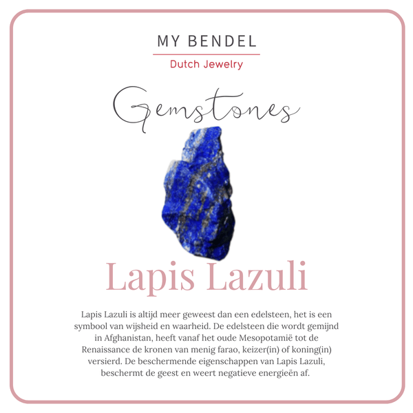Luxe Lapis Lazuli Armband van stainless steel - My Bendel