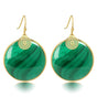 Malachite Bloemgoud Oorbel 40mm - Unieke Elegantie - My Bendel