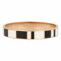 Stijlvolle 10 mm brede roségouden bangle. Prachtig zwart-wit epoxy design. Blijft mooi, irriteert niet. Perfect voor elke gelegenheid. # MB1000