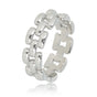 Wide braided stainless steel women's ring - Elegant silver