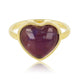 Golden heart ring - Amethyst gemstone - Calm & protection