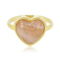 Golden heart ring - Rose Quartz gemstone - Inner strength