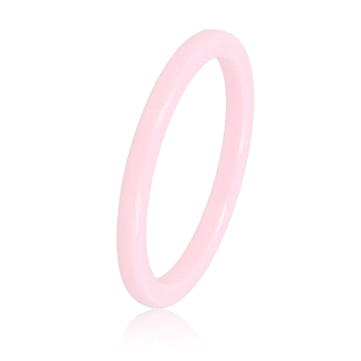 Unbreakable pink ceramic ring - 2 mm narrow