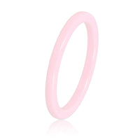 Unbreakable pink ceramic ring - 2 mm narrow
