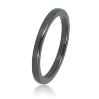 Onbreekbare smalle zwarte keramieken ring - 2 mm