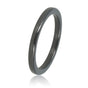 Onbreekbare smalle zwarte keramieken ring - 2 mm
