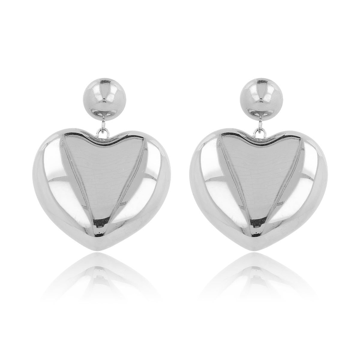Hartförmige Silberne Ohrstecker 12mm - Liebevolle Eleganz