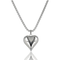 Edelstalen Ketting 470mm met Harten Bedel