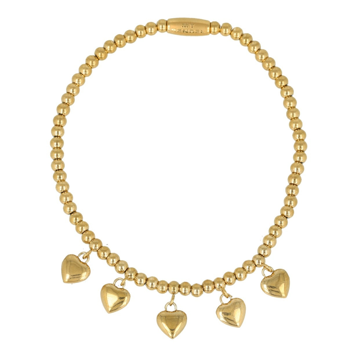 Elastische Armband met Harten bedels - Stijlvol Accessoire