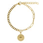 Gouden schakelarmband met sterhanger - stainless steel