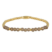 Gouden Armband met Lichtgroene Glaskristallen kralen