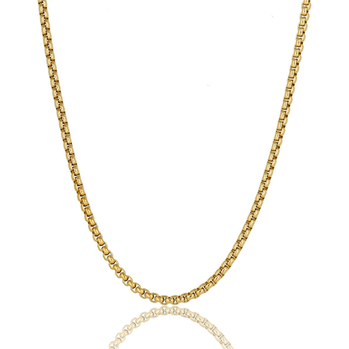 Golden Ladies Box Necklace 80cm Long - Elegant Jewelry