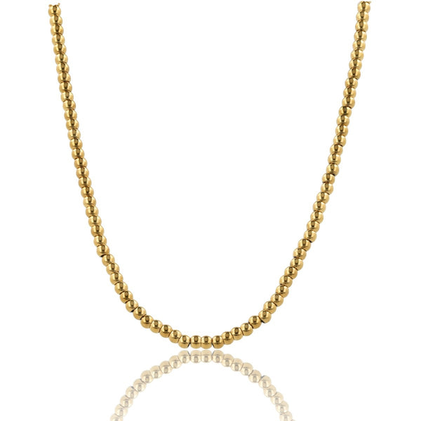 Gouden Dames Ketting 3mm Balletjes - 44cm Lengte