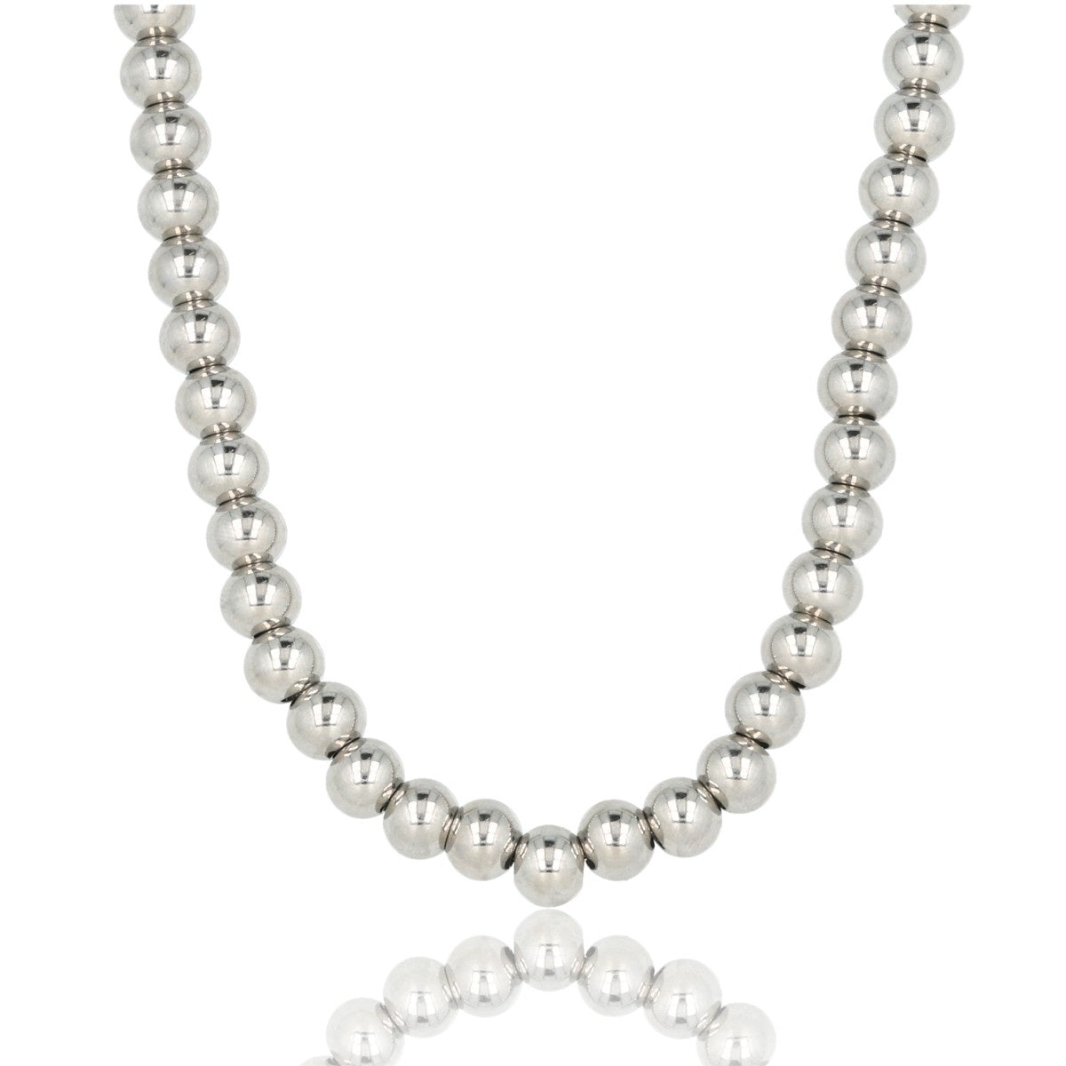 Silver Ladies Necklace 45cm with 7mm Beads