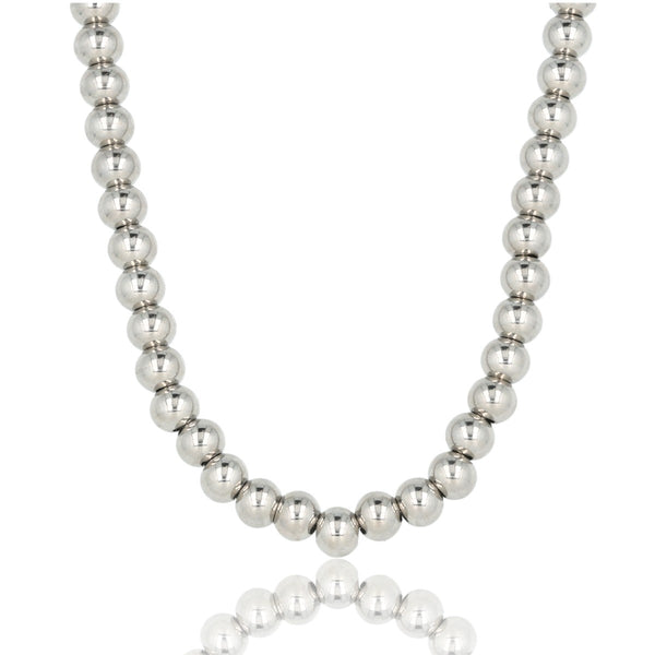 Zilveren Dames Ketting 45cm met 7mm Balletjes