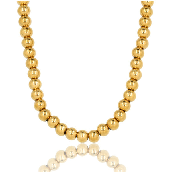 Gouden Dames Ketting 45cm met 7mm Balletjes