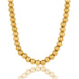 Golden Ladies Necklace 45cm with 7mm Beads