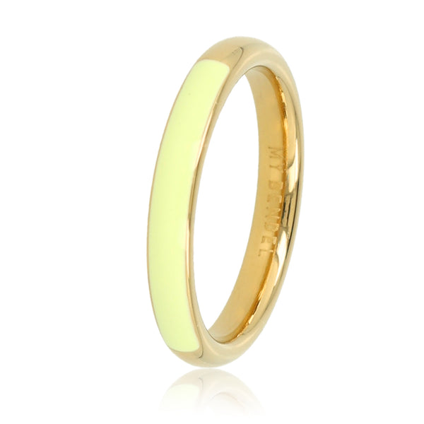 Gouden ring - half epoxy groen - 3mm breed - stijlvol accessoire