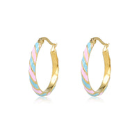 Epoxy Elegance: Blue & Lilac Gold Earrings