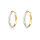 Epoxy Elegance: Blue & Lilac Gold Earrings