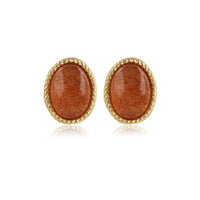 Stralende Gouden Oorstekers met Berry Quartz