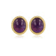 Gouden Vintage Oorbellen met Amethyst Edelsteen