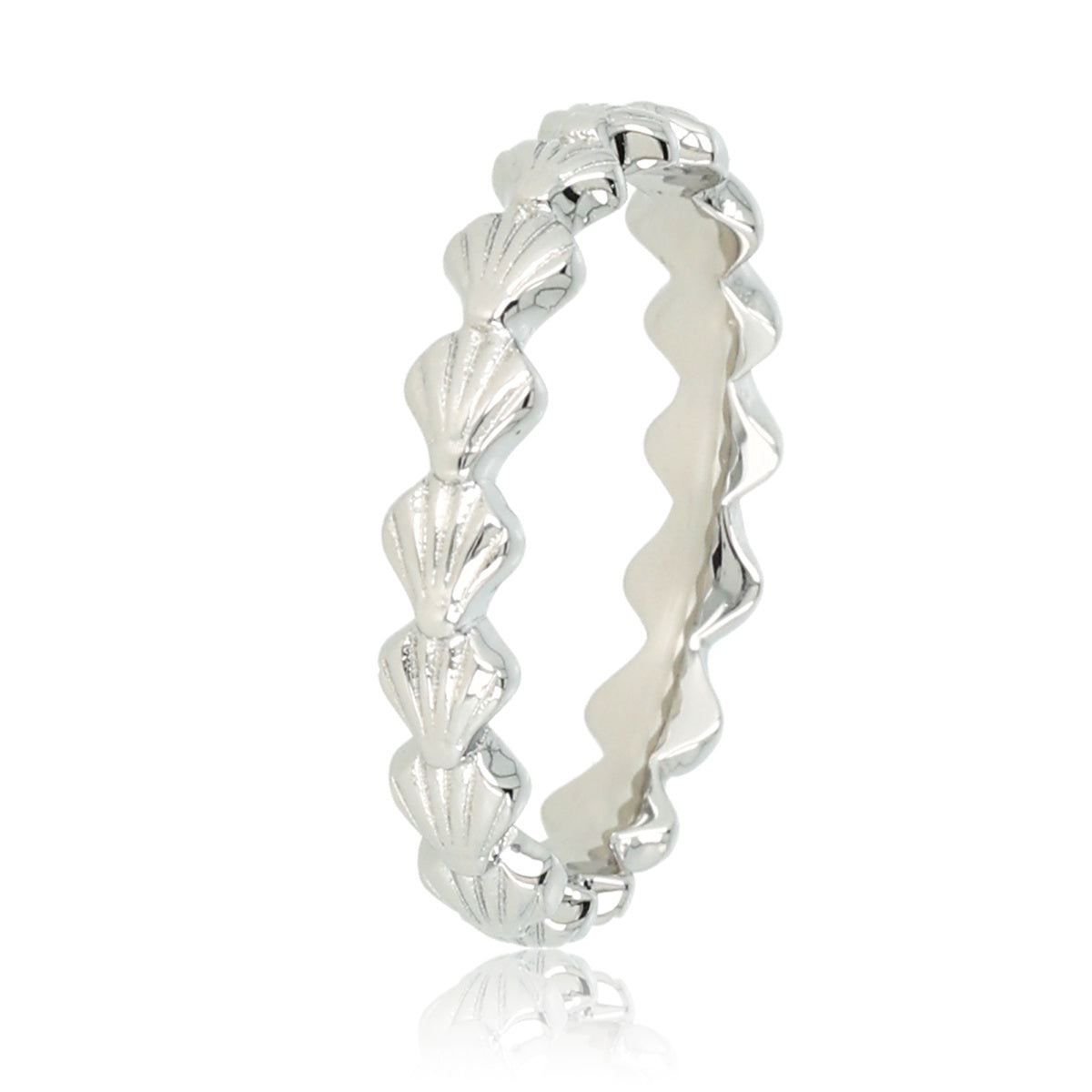 Silver ring with shells - Summer accessory - Stainless steel
