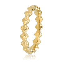 Goldener Ring mit Muscheln - Sommerliches Accessoire - Edelstahl