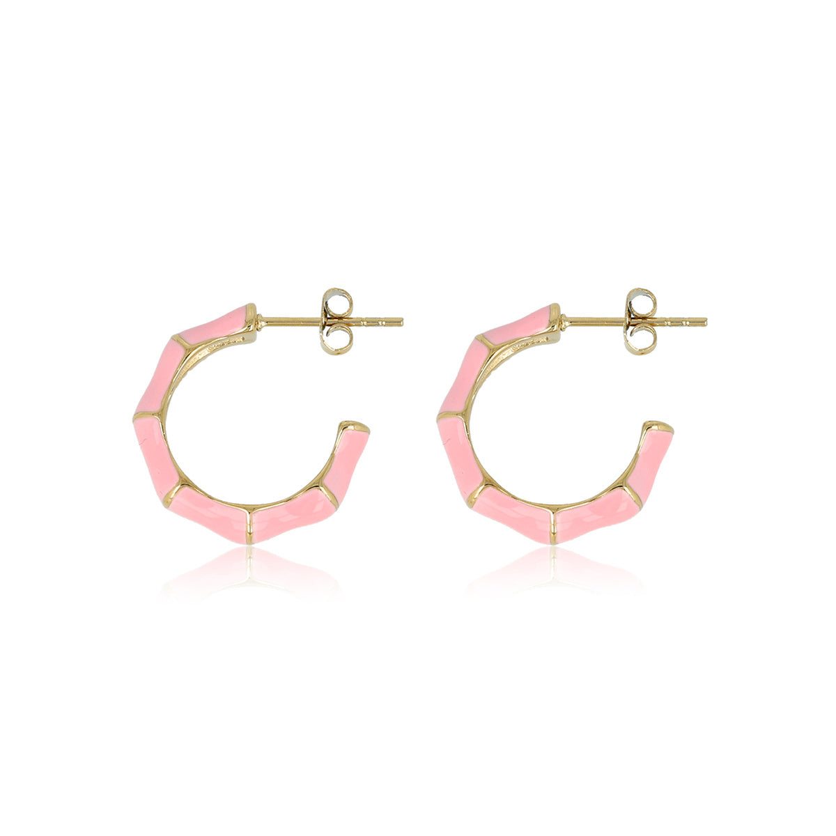 Pink Epoxy Gold Earring Stud: Elegant and Unique Design