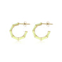 Radiant Golden Earring with Green Epoxy