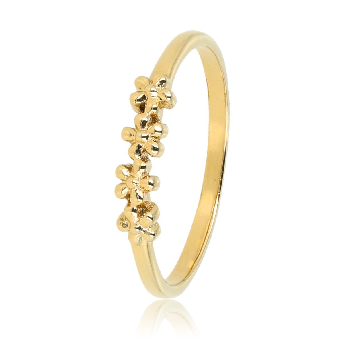 Gouden ring met bloemetjes - elegant en tijdloos sieraad - My Bendel