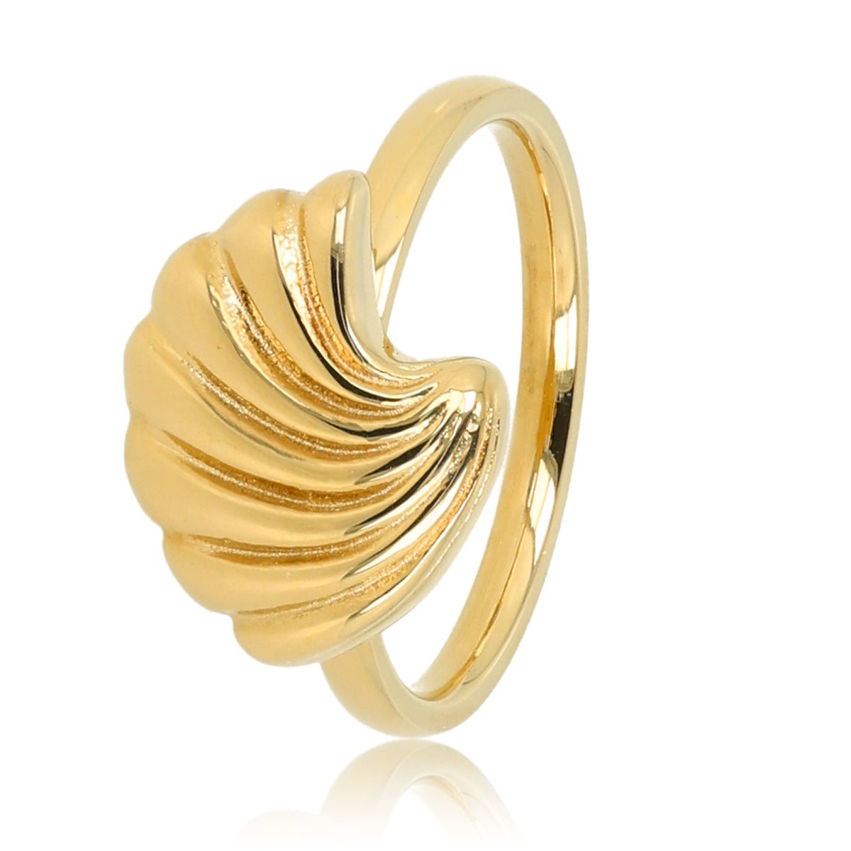 Gouden statement ring - Schelpvorm - Elegant en uniek - My Bendel