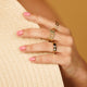 Faceted gold ring - 5 mm wide - Elegant shine