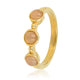 Golden ring - Three Rose Quartz gemstones - Timeless charm