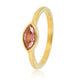 Gold ring - Rhodolite glass stone - Vintage look