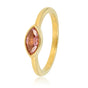 Gold ring - Rhodolite glass stone - Vintage look