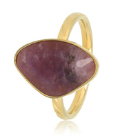 Gold ring - Lilac Quartz gemstone - Unique design