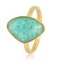 Golden ring - Amazonite gemstone - Unique and elegant