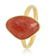 Goldener Ring - Beerquarz Edelstein - Kreative Form