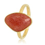 Golden ring - Berry Quartz gemstone - Creative shape