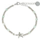 Silbernes Armband mit Seestern und Amazonit-Edelsteinen