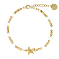 Gouden Armband met Zeester en Aventurine Edelstenen