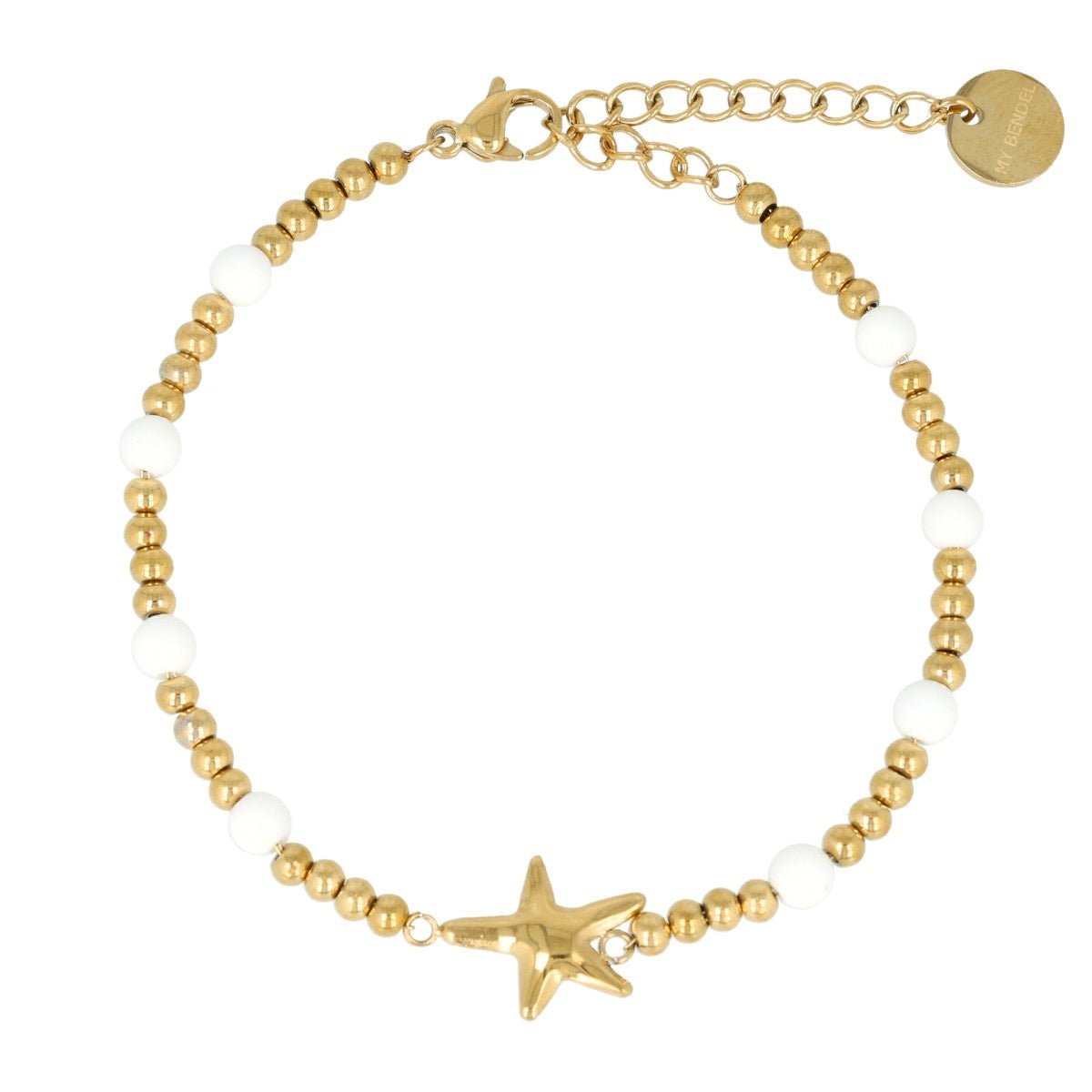 Gouden Armband met Zeester en Aventurine Edelstenen - My Bendel