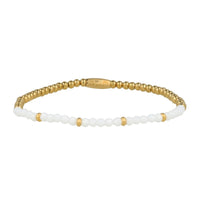 Goldenes Armband mit weißen Aventurin-Edelsteinen