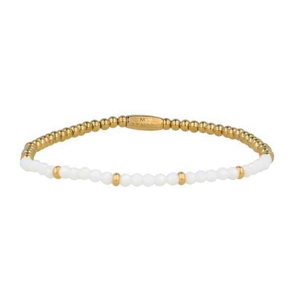 Gouden Armband met White Aventurine Edelstenen