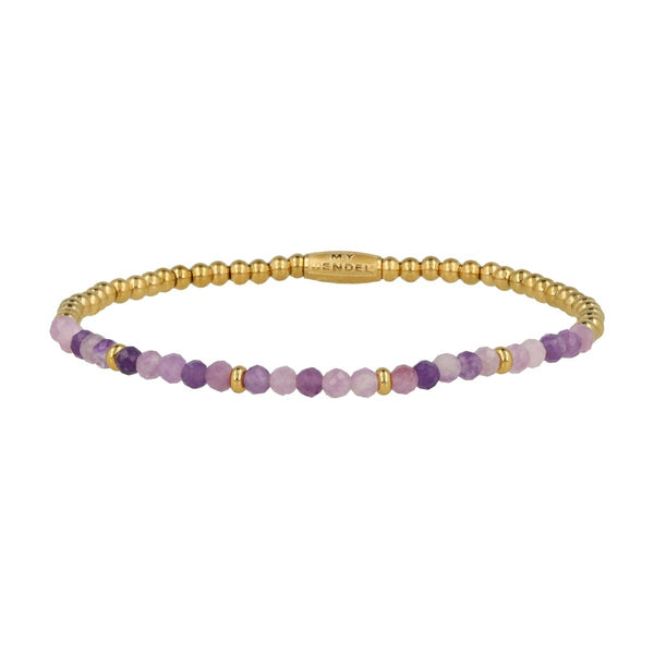 Gouden Armband met Lilac Quartz Edelstenen