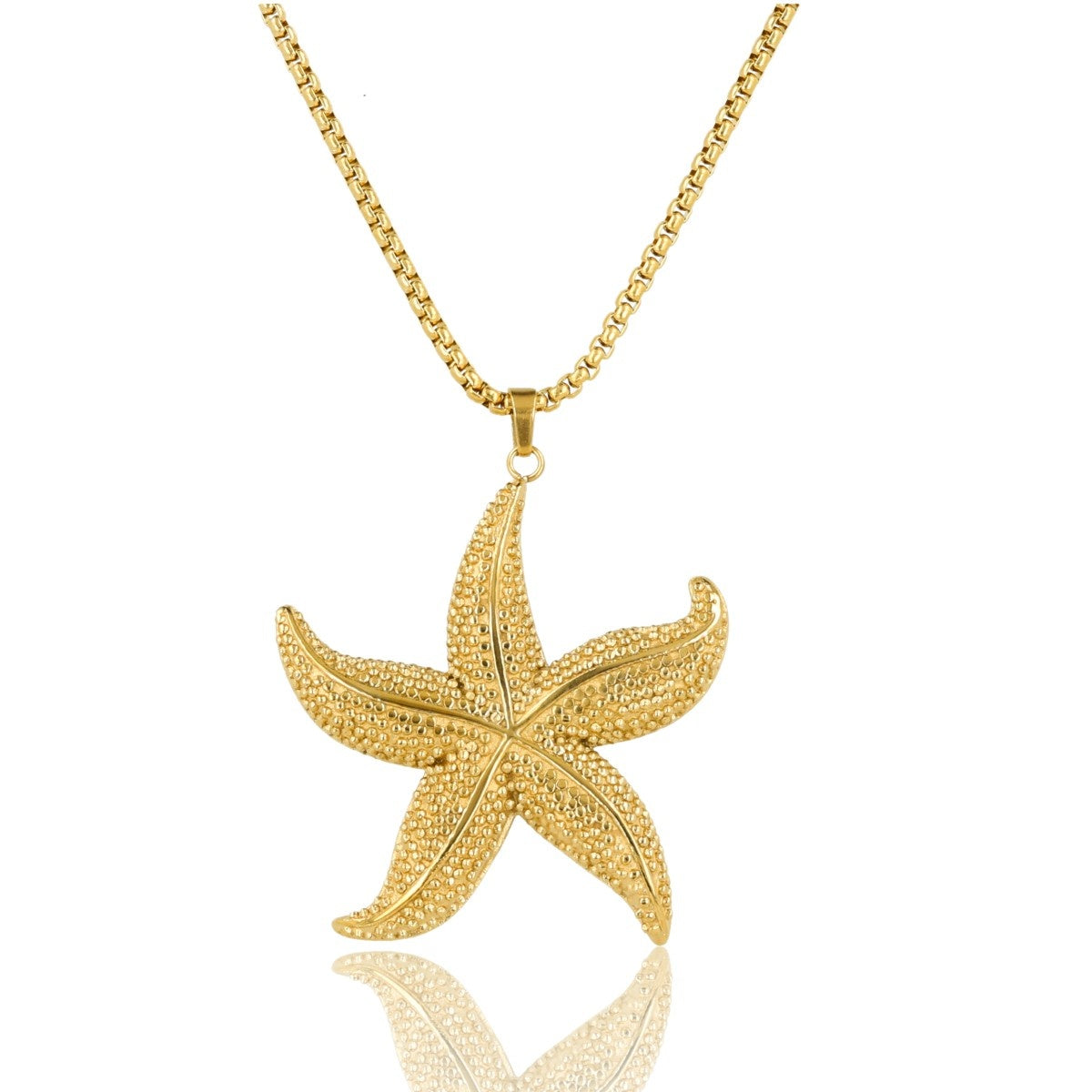 Lange goldene Kette mit Seestern-Charm