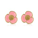 Pink Epoxy Flower Stud Earring in Gold