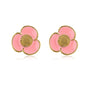 Pink Epoxy Flower Stud Earring in Gold