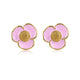 Purple Epoxy Flower Earrings: Gold - Nickel-free